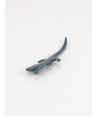 Gray-blue lacquered lizard brooch