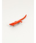 Orange lacquered lizard brooch