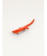 Orange lacquered lizard brooch
