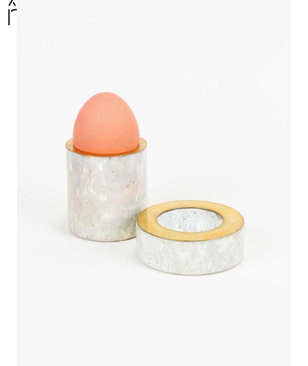 Stone and brass egg cup