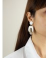 "Mi-bois" clip-on earrings in blond horn