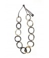 Flat rings necklace in marbled African horn