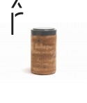Large round box with lid in cinnamon lacquered grey anthracite