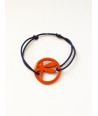 Bracelet fil libellule laquée orange