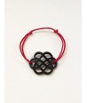 Black horn flower-shape wire bracelet