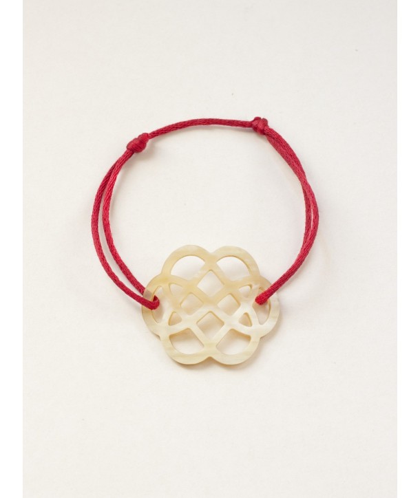 Blonde horn flower-shape wire bracelet