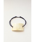 Bracelet fil plaque rectangulaire en corne blonde