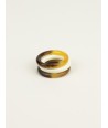 Round ring in black horn lacquered ivory