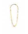Thin oval rings long necklace in blond horn