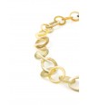 Thin oval rings long necklace in blond horn