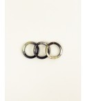 Set of 3 rings in marbled horn