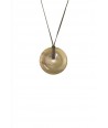 Perforated disc pendant in blond horn