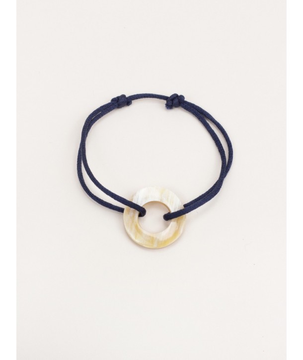 Bracelet fil rond en corne blonde