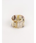 Bracelet élastique en corne blonde