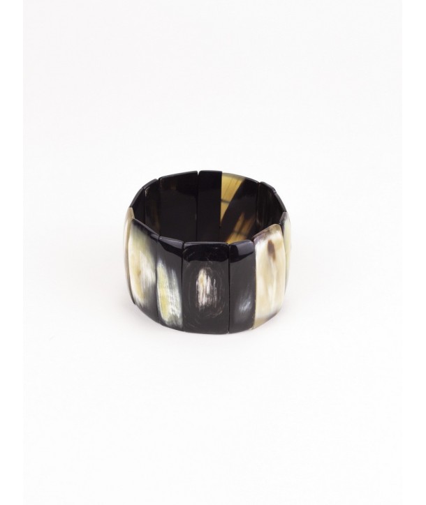 Elastic bracelet in marbled horn