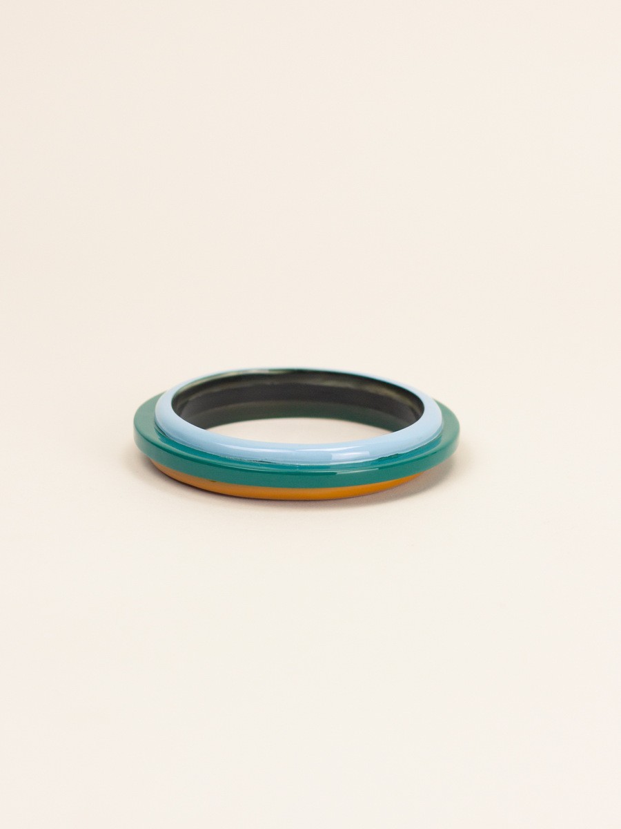 Tu Vi bracelet in horn and lacquer 3 colors (green, orange, blue)
