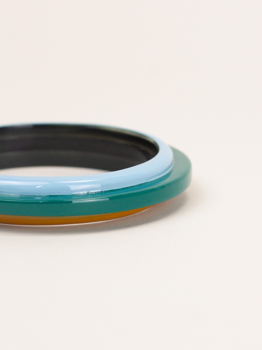 Tu Vi bracelet in horn and lacquer 3 colors (green, orange, blue)
