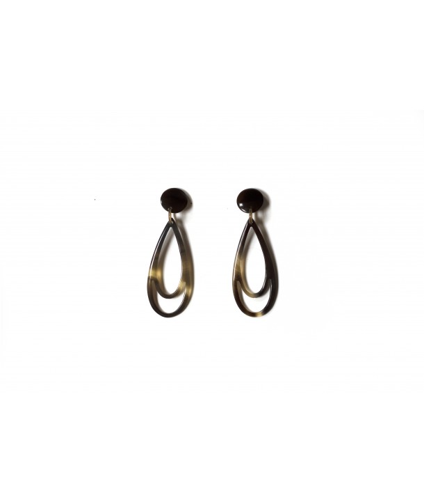 Boucles d'oreilles en tige double larme en sabot