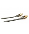 Small cutlery in black and blond horn