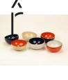 Set of 6 bowl lacquered in various colors