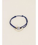 Bracelet fil oeil noir en corne naturelle