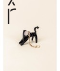 Tiger ear charm in black horn and mother-of-pearl