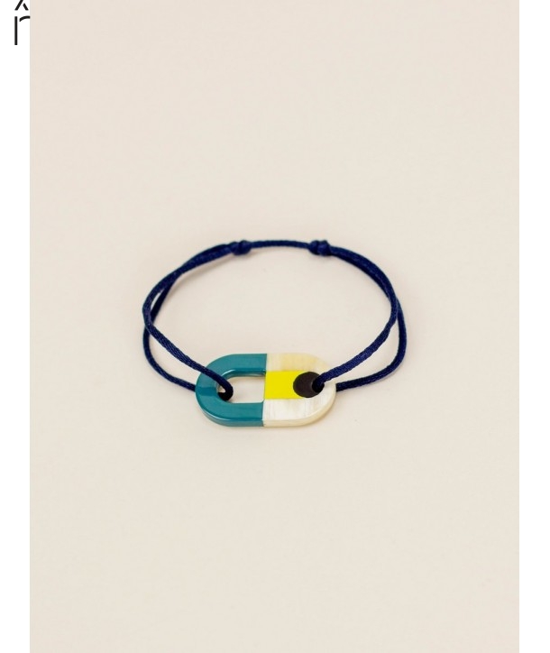 Malekula cord bracelet in horn and lacquer