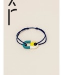 Malekula cord bracelet in horn and lacquer