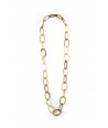 Large oval rings long necklace in blond horn