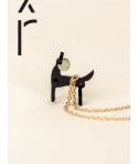 Pendentif Chien en corne noire et nacre