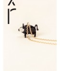Pendentif Cochon en corne noire et nacre