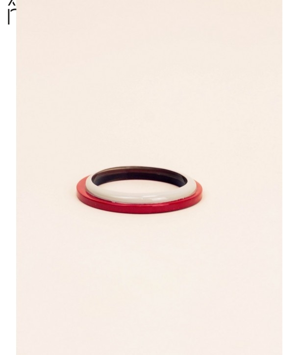 Bracelet Tu Vi en corne et laque 2 couleurs (gris, rouge)