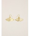 Boucles d'oreilles ginkgo en laiton plaqué or (à croche)
