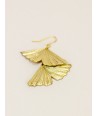Gingko earrings in brass with gold plated