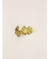 Gingko earrings with ear posts in brass with gold plated