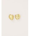 Monstera earrings with ear posts with gold plated