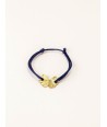 Gingko for cord bracelet in brass with gold plated