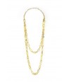 Small round rings long necklace in blond horn
