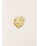 Monstera Brooch in brass with gold plated