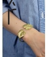 Monstera bracelet in brass
