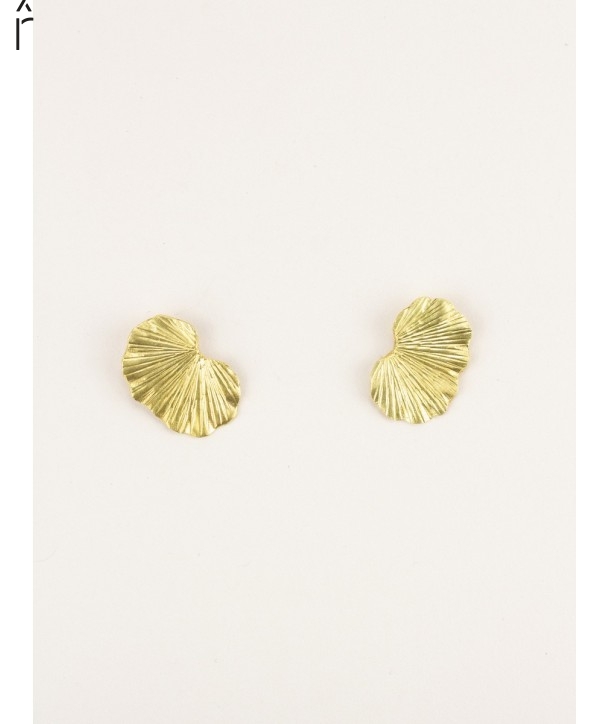 Boucles d'oreilles Gingko en laiton brut