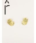 Boucles d'oreilles Gingko en laiton brut