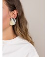 Rayon clip on earrings in marbled horn