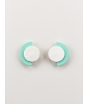 Terrasse clip on earrings in horn and mint lacquer