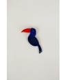 Toucan bird pin in black horn 3 colors lacquer