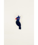 Cockatoo bird pin in black horn 3 colors lacquer