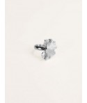 Silver plated brass Gingko ring
