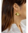 Gingko earrings in brass