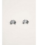 Silver plated brass Gingko earrings