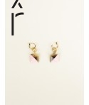 Radiant brass hoop earrings in hoof and pink lacquer